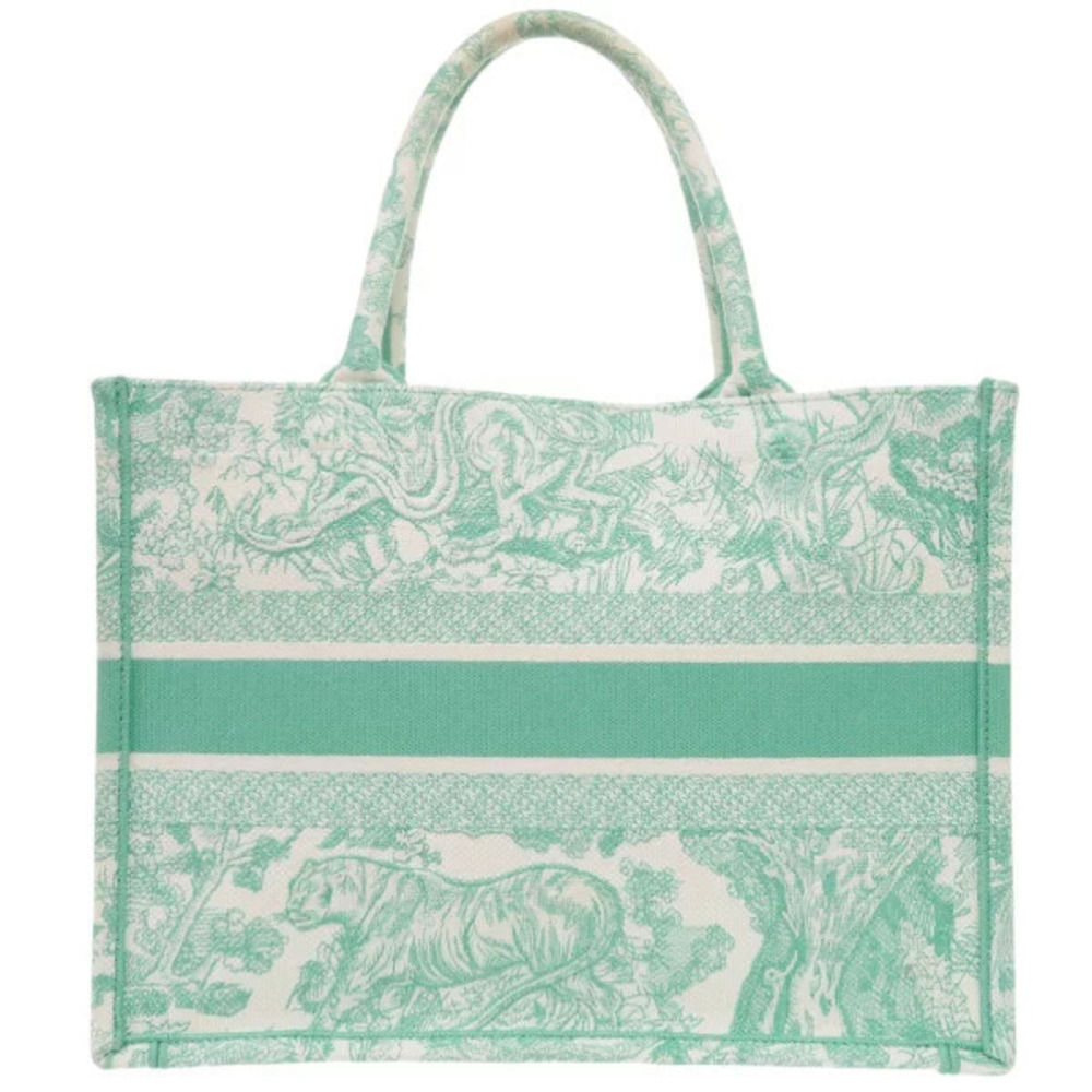 Dior Jouy embroidered Toile Tote bag canvas Book green de